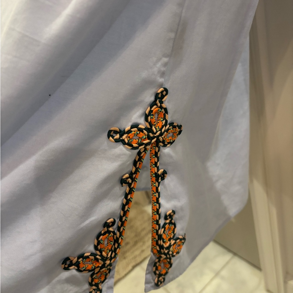 Tory Burch Light Blue Tunic with Multicolor Trim - Picture 4 of 4